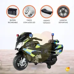 CUZKA - Moto a Batería para Niños «ELITE POLICE» Black