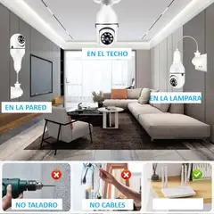 GENERICO - Lámpara Cámara Vigilancia E27 5G Visión Nocturna APP Hogar Genieka