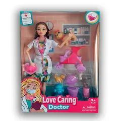 OEM - Muñeca Articulable Profesiones Veterinaria con Accesorios