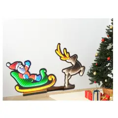 GENERICO - NAVIDAD - TRINEO PAPA NOEL LED INFINITO COLORIDO