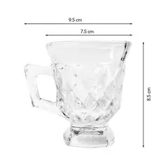 GENERICO - Set de 6 Tazas de Vidrio Elegante