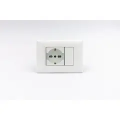 SINTHESI - TOMACORRIENTE SCHUKO SIMPLE S22 PLACA BLANCA Y DADOS BLANCOS