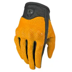 ICON - GUANTES DE CUERO PARA MOTO PERSUIT - AMARILLO
