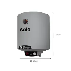 SOLE - Terma eléctrica Elite 50L gris SOLTEEL050C