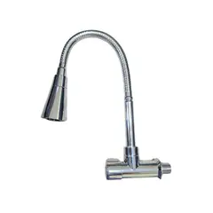 C&A - LLave de lavadero ganzo para cocina flexible cónico