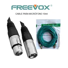 FREEVOX - CABLE PARA MICRÓFONO 10M - XLR Macho a XLR Hembra