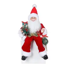 PANADECOR - Papá Noel Sentado Rojo y Verde 45 cm