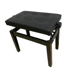 GENERICO - BANQUETA DE BASE DE MADERA CON COJIN COLOR NEGRO