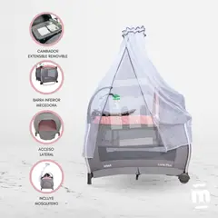 INFANTI - Cuna Corral Plegable para Bebé «LUNA PLUS» Pink