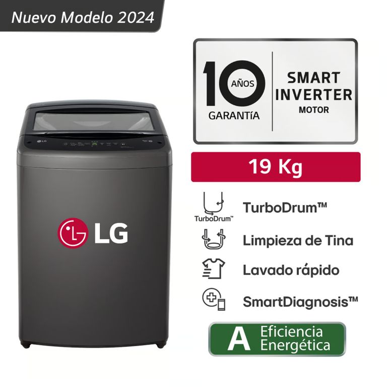 Lavadora Wt19bvtb 19 Kg Turbodrum Carga Superior Negro