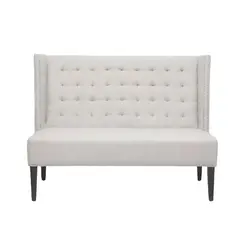 HOGAR & SPACIOS - HYS SOFA 2 CUERPOS VIRGO CAPITONE GRIS CLARO