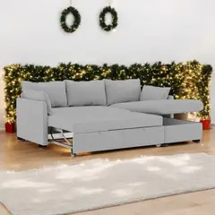 BARAKA HOME - Sofá Cama Multifuncional Veria 3 cuerpos - Gris Claro