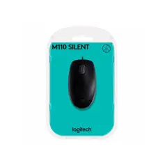 LOGITECH - MOUSE M110 SILENT OPTICO CON CABLE USB A NEGRO