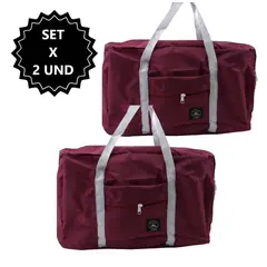 GENERICO - Set x2 Bolsos de mano para viaje plegable de nylon - 45 x 17 x 30 cm