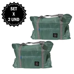 GENERICO - Set x2 Bolsos de mano para viaje plegable de nylon - 45 x 17 x 30 cm