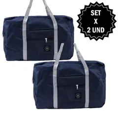 GENERICO - Set x2 Bolsos de mano para viaje plegable de nylon - 45 x 17 x 30 cm
