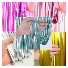 GENERICO - Pack 2 Cortina De Tiras Para Cumpleaños