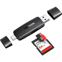 UGREEN - Lector de memoria SD/TF USB-C y USB 3.0 2 EN 1 COD 80191