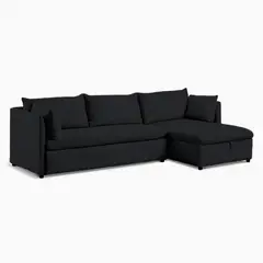 BARAKA HOME - Sofá Seccional Veles con Almohada 4 cuerpos - Negro