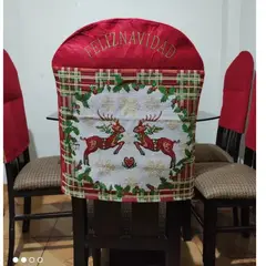 GENERICO - Funda respaldar de silla navideño set de 6 piezas