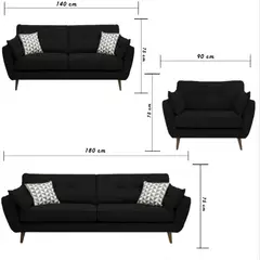 HOGAR & SPACIOS - HYS SALA 3 2 1 SAIFER CELESTE AGUA