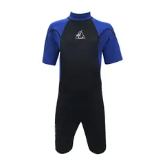 BOZ - Wetsuit de verano color negro y azul para niños unisex