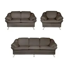 HOGAR & SPACIOS - HYS SALA 3 2 1 LOIRA MARRON OSCURO