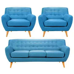 HOGAR & SPACIOS - HYS SALA 3 1 1 ZACK CELESTE AGUA