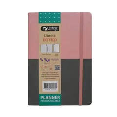 VANTAGE - LIBRETA DOTTED 14x21 - rosa gris