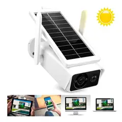 SEISA - Cámara De Vigilancia Solar Exterior 1080p Recargable Visión Nocturna