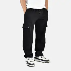 YONISTERS CLOTHING - Jogger Cargo de Algodón Negro
