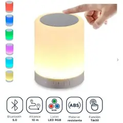 MORITA BAG STORE - PARLANTE BLUETOOTH TOUCH LÁMPARA 2 EN 1 RECARGABLE CON LUCES RGB
