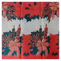 GENERICO - Mantel Navideño 150 cm x 180 cm - Modelo Lazos Navideños
