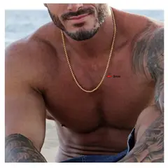 OEM - Cadena Collar Hombre Eslabon Circular Delgado Acero Inoxidable 316L