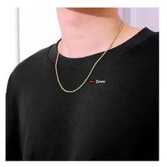 OEM - Cadena Collar Hombre Torcida Delgada Acero Inoxidable 316L