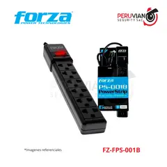 FORZA - ESTABILIZADOR REGLETA NEGRA 6 TOMAS FZ-FPS-001B