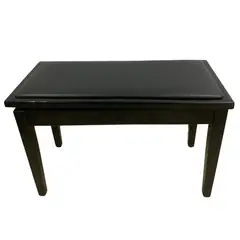 GENERICO - BANQUETA DE BASE DE MADERA COLOR NEGRO BRILLANTE