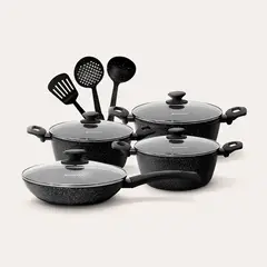 FINEZZA - Juego de ollas antiadherentes ultragranito de 11 piezas