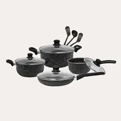 FINEZZA - Juego de ollas antiadherentes ultragranito de 11 piezas