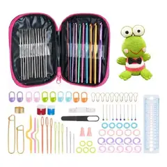 GENERICO - Kit De Agujas Crochet, Agujas De Tejer En Aluminio 100 Pcs