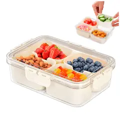 KELLER - Táper Hermético de Alimentos con 4 Divisiones Desmontable Crema A27