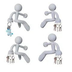 SHEEPBUSTER - Porta llave magnetico hombre colgando blanco