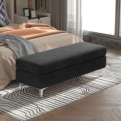 ARTSOFA - Banqueta Baul Floy negro metal