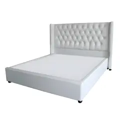 HOGAR & SPACIOS - HYS DORMITORIO QUEEN FABRIL BLANCO
