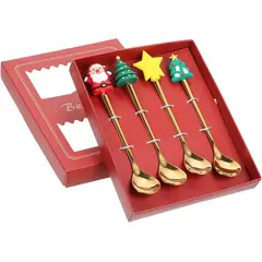 GENERICO - Mini Cubiertos con Diseño Navideño set x4