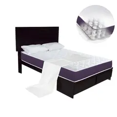 HOGAR & SPACIOS - HYS DORMITORIO 2 PLZ DONCELLA COLCHON RESORTES MARRON OSCURO