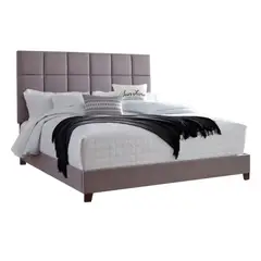 HOGAR & SPACIOS - HYS DORMITORIO 2 PLZ ALESSIA TAPIZADA GRIS CLARO