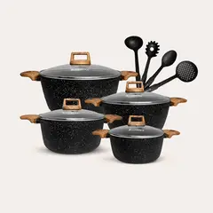 FINEZZA - Juego de ollas de ultragranito de 12 piezas