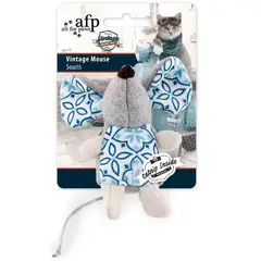 ALL FOR PAWS - Ratón vintage para gatos color gris