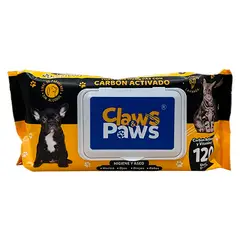 CLAWS & PAWS - TOALLITAS HUMEDAS CARBON ACTIVADO 120 UNIDADES 18 X 20 CM